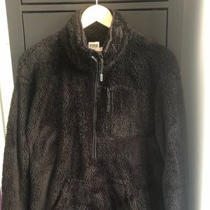 PINK Fuzzy Sweater with half zipper